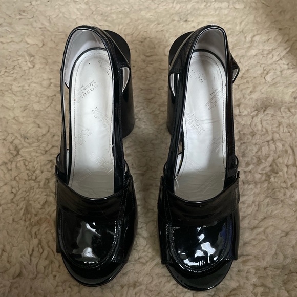 Maison Margiela Patent Peep Toe Loafer Heels - Picture 3 of 5